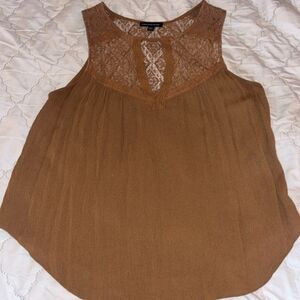 American Eagle Outfitters Tan Lace Women's Blouse